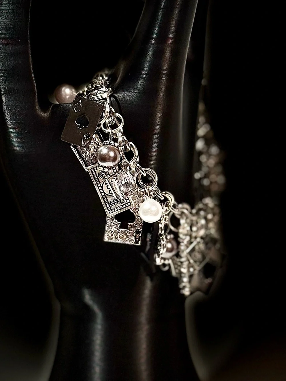 Silver Playing Card Charm Bracelet